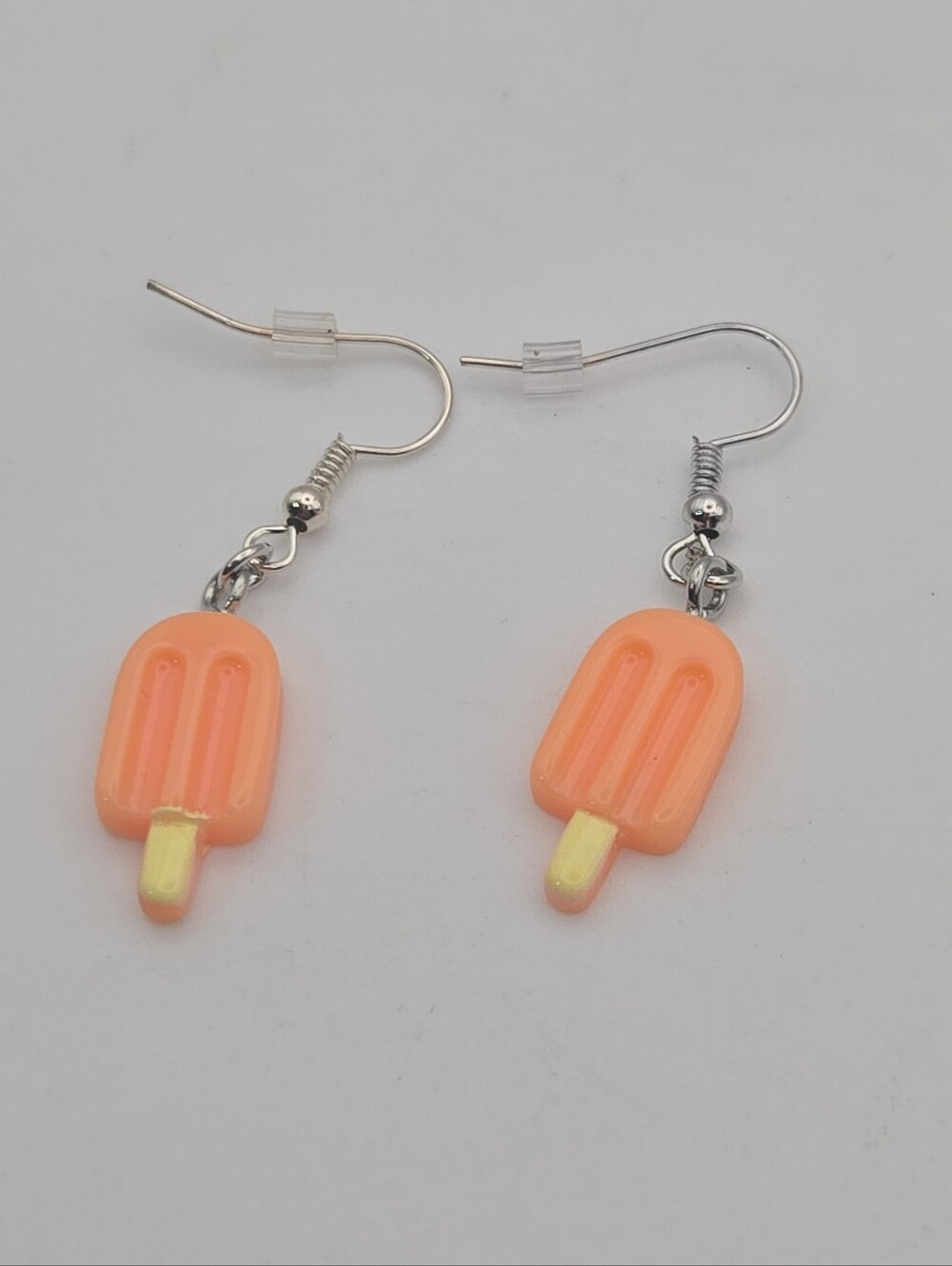 Handmade Orange Popsicle Dangle Earrings Cute Summer Fish Hook Earrings
